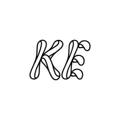 KE monogram logo design letter text name symbol monochrome logotype alphabet character simple logo