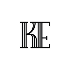 KE monogram logo design letter text name symbol monochrome logotype alphabet character simple logo