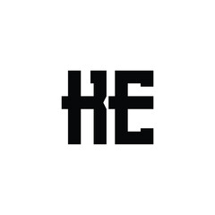 Fototapeta premium KE monogram logo design letter text name symbol monochrome logotype alphabet character simple logo