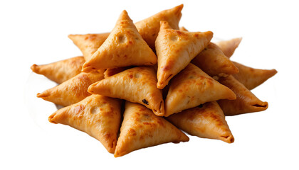 Fototapeta premium Pile of delicious homemade samosas, golden and crispy, ready to be served.