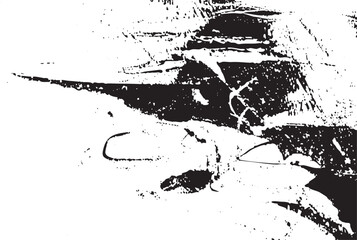 Fototapeta premium A textured black and white abstract brushstroke forms a dynamic flowing shape.