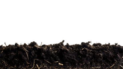 Rich Dark Soil Layer With Glowing Particles Against A Transparent Background