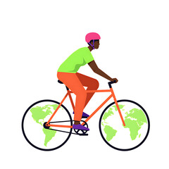 Naklejka premium Cycling for a greener world bicycle earth day sustainable transport eco friendly bike ride global impact on transparent background