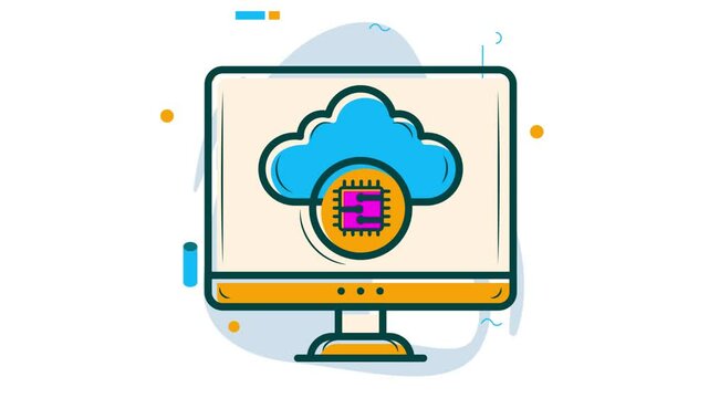 AI trained models ping the satellite devices animation, centralized data repository or data lake animated video Artificial intelligence Clip Natural Language Processing footage Machine Learning motion