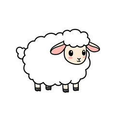 Black sheep cartoon illustration cute sheep animal illustration farm animal sheep character design art on transparent background
