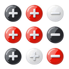 Obraz premium Plus and minus sign set. Vector --v 6.1 --s 750 --raw