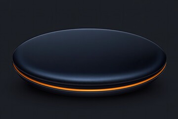 Dark, round, glossy podium