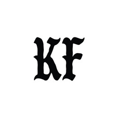 KF monogram logo design letter text name symbol monochrome logotype alphabet character simple logo