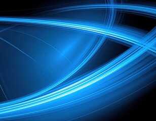 Naklejka premium Abstract Blue Glowing Lines Design