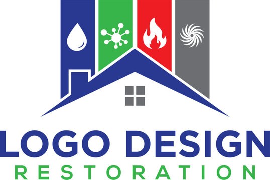 Water, Fire and Mold shield services Logo Design