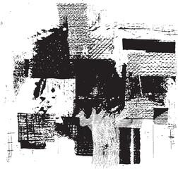 Obraz premium A solitary figure stands within a fragmented textured composition.