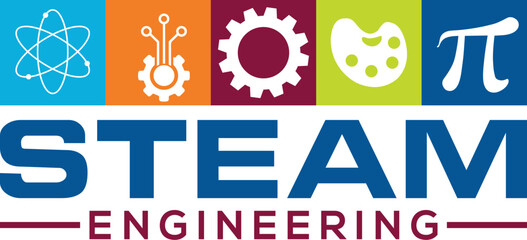 STEAM - science, technology, engineering, art and mathematics with text.