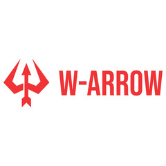 w letter arrow isolated on white background