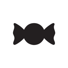 Wrapped Candy Silhouette, Smooth Minimal Halloween Treat Icon Vector