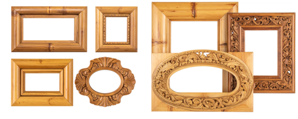  Three Bamboo Picture Frames with Unique Designs, Isolated on Transparent Background (1).jpg