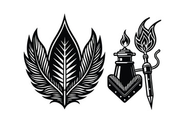 Naklejka premium vector illustration of a feather