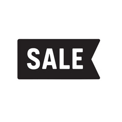 Sale Banner Silhouette, Smooth Promotional Shopping Icon Vector