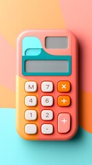 Pastel Pink Calculator and Office Supplies Flatlay