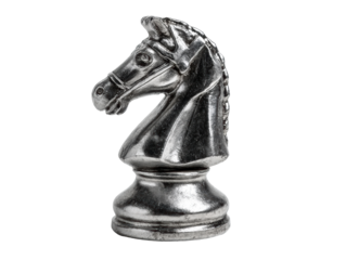 Chess knight piece for strategy games and competitive play, cut out