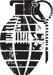Fototapeta premium A stark black and white grenade displays a circular explosive device with a pin.