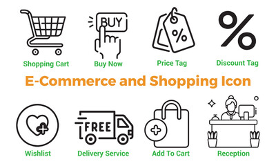Fototapeta premium E-commerce and Shopping Iccon