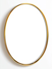 Elegant Oval Frame With Golden Finish Set Against a Clean White Background for Decorative Purposes Generative AI