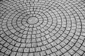 Cobble roadway circular shapes