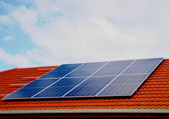 solar panels on roof