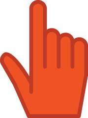 Red hand cursor. Cursor icon in flat style. Cursor icon vector illustration isolated. Cursor icon for web or application