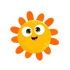 Cartoon sun,cute happy sun cartoon character, shiny bright sun vactor illustration	
