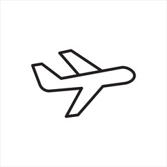 airplane line  icon  vector on white background.
