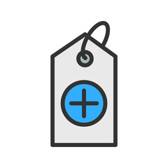Add Tag icon vector image. Suitable for mobile apps, web apps and print media.