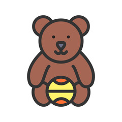 Bear Performing icon vector image. Suitable for mobile apps, web apps and print media.