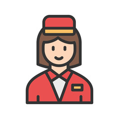Bellhop icon vector image. Suitable for mobile apps, web apps and print media.