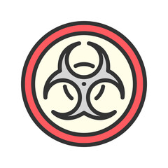 Biological Hazard icon vector image. Suitable for mobile apps, web apps and print media.
