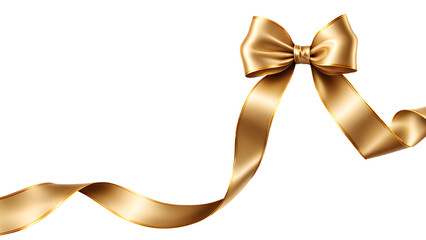 golden ribbon isolated on white