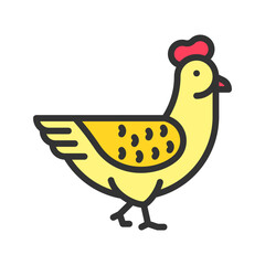 Chicken icon vector image. Suitable for mobile apps, web apps and print media.