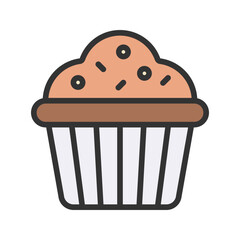 Chocolate Muffin icon vector image. Suitable for mobile apps, web apps and print media.