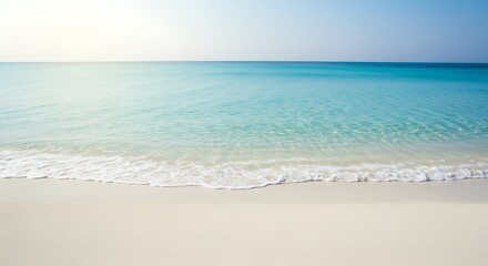 Beach ocean sand sea water turquoise tropical vacation paradise coast seascape shore waves summer travel on transparent background