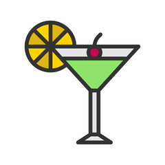 Cocktail Drink icon vector image. Suitable for mobile apps, web apps and print media.