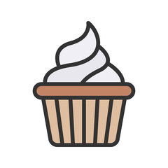 Cream Muffin icon vector image. Suitable for mobile apps, web apps and print media.