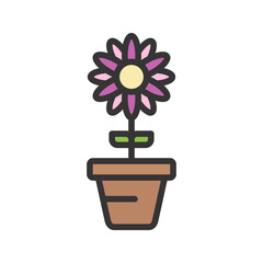 Daisy icon vector image. Suitable for mobile apps, web apps and print media.
