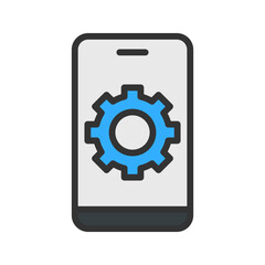 Device Settings icon vector image. Suitable for mobile apps, web apps and print media.