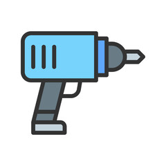 Drilling Machine icon vector image. Suitable for mobile apps, web apps and print media.