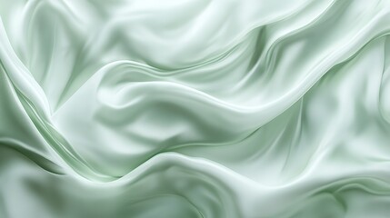 Obraz premium Soft Pale Green Silk Fabric Draped Smoothly