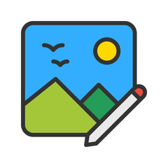 Edit Image icon vector image. Suitable for mobile apps, web apps and print media.
