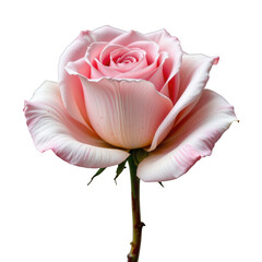 Soft pink rose flower with delicate petals and graceful stem, showcasing natural beauty and gentle elegance in bloom