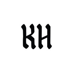 KH monogram logo design letter text name symbol monochrome logotype alphabet character simple logo