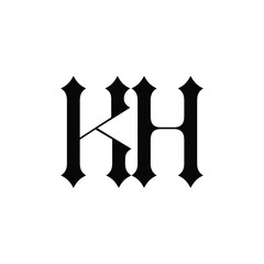 KH monogram logo design letter text name symbol monochrome logotype alphabet character simple logo