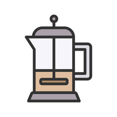 French Press icon vector image. Suitable for mobile apps, web apps and print media.